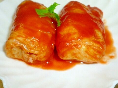 豚ロースとチーズのロール白菜トマト味♪